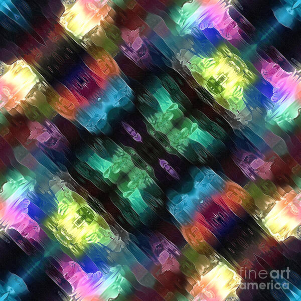 Abstract Poster featuring the digital art Textural Abstract of Colors by Phil Perkins
