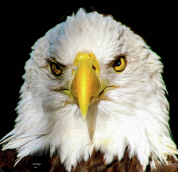 Eagle Poster featuring the digital art The American Bald Eagle - USA Pride by DB Hayes