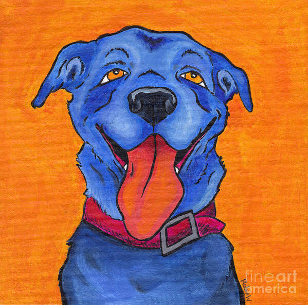 Dog Poster featuring the painting The Blue Dog of Sandestin by Robin Wiesneth