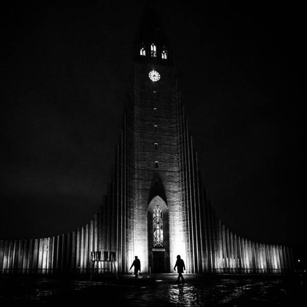 Architecture Poster featuring the photograph The Cathedral - Reykjavik, Iceland - Black and white street photography by Giuseppe Milo