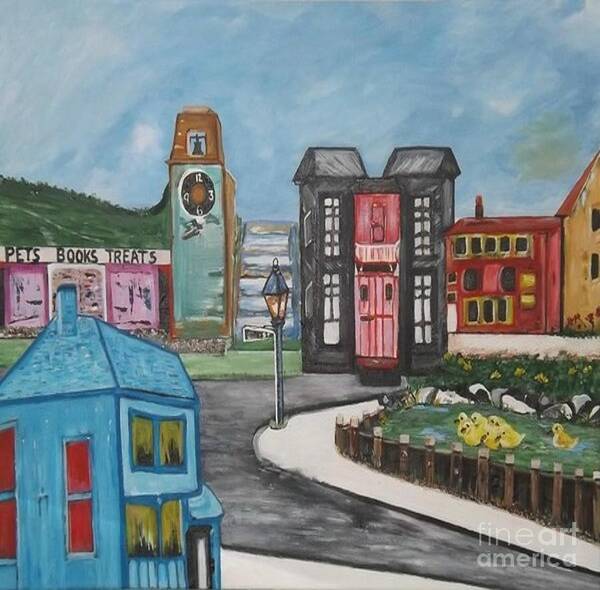 Acrylic Poster featuring the painting The Clock Tower by Denise Morgan