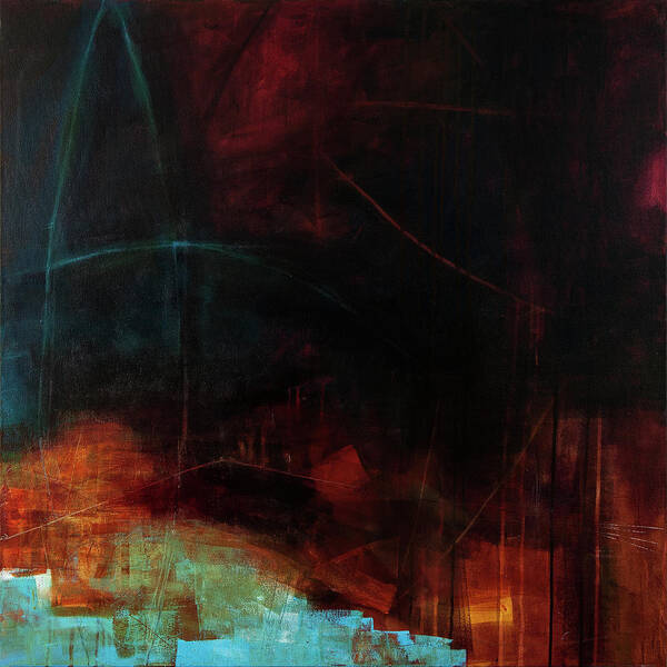 Abstract Art Poster featuring the painting The Deep End #2 by Jane Davies