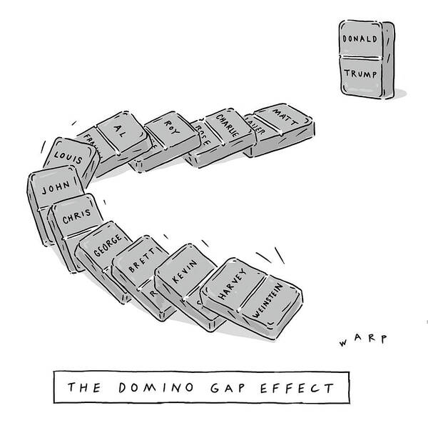 The Domino Gap Effect Poster featuring the drawing The Domino Gap Effect by Kim Warp