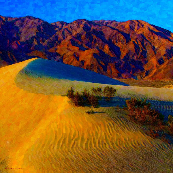 Poster Poster featuring the digital art The Dunes at Dusk by Chuck Mountain