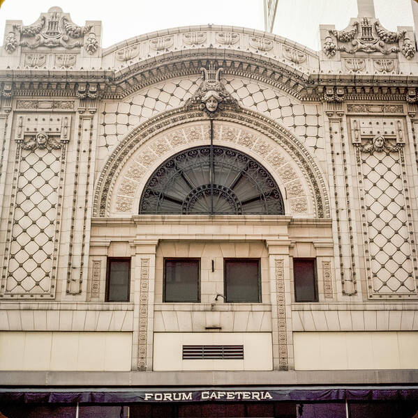 Book Work Poster featuring the photograph The Forum Cafeteria facade by Mike Evangelist
