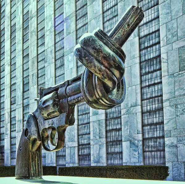 Non-violence Sculpture Poster featuring the photograph The Knotted Gun by Allen Beatty