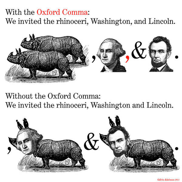 Digital Collage Poster featuring the digital art The Oxford Comma by Eric Edelman