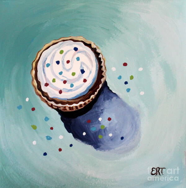 Cupcake Poster featuring the painting The Sprinkled Cupcake by Elizabeth Robinette Tyndall