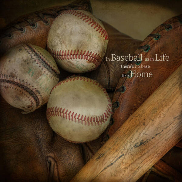 Baseball Poster featuring the photograph There is No Base Like Home by Robin-Lee Vieira