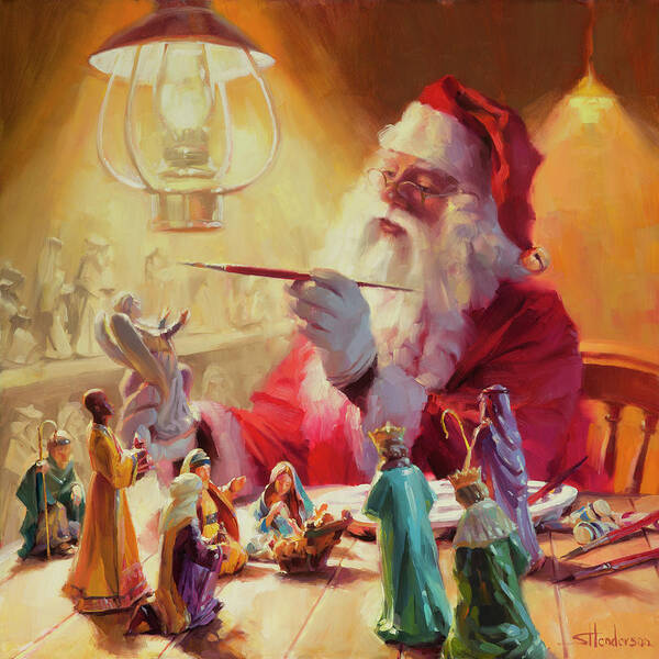 Santa Poster featuring the painting These Gifts Are Better Than Toys by Steve Henderson
