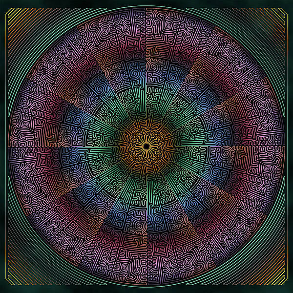 Labyrinth And Maze Mandalas Poster featuring the digital art Time Is Of The Essence by Becky Titus