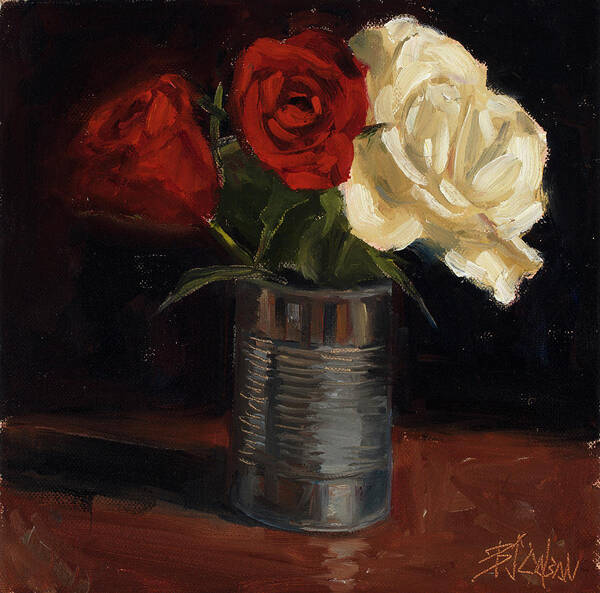 Roses Poster featuring the painting Tin Can Love by Billie Colson