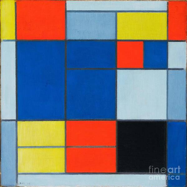 Piet Mondrian Poster featuring the painting Title Composition by MotionAge Designs