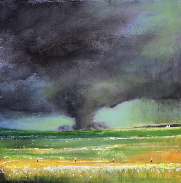 Tornado Poster featuring the painting Tornado on the Move by Toni Grote