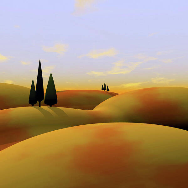Hills Poster featuring the digital art Toscana 3 by Cynthia Decker