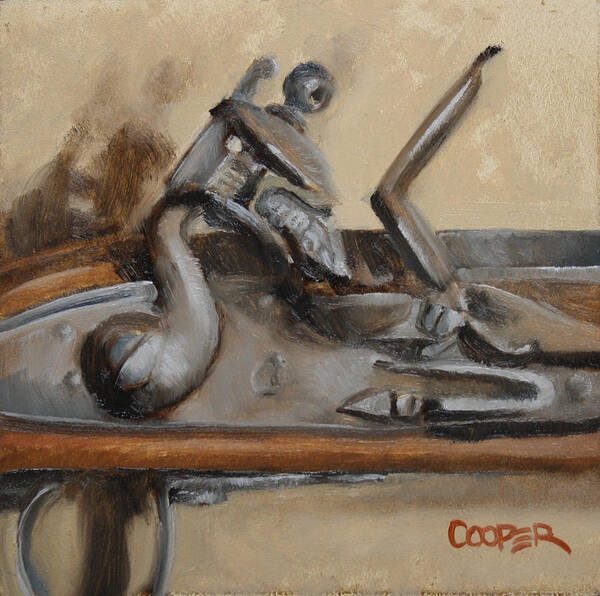 Still Life Poster featuring the painting Trade Gun Lock by Todd Cooper