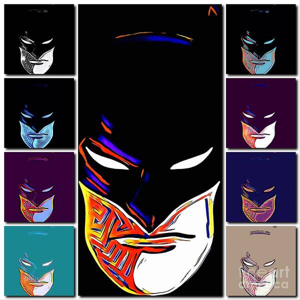 Batman Poster featuring the digital art Tribal Protectors Bat-talion by HELGE Art Gallery