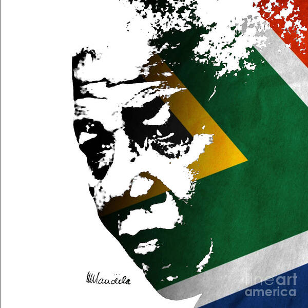 Prott Poster featuring the digital art tribute to Nelson Mandela by Rudi Prott