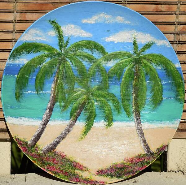 Beach Poster featuring the painting Tropical Beach by Larysa Kalynovska