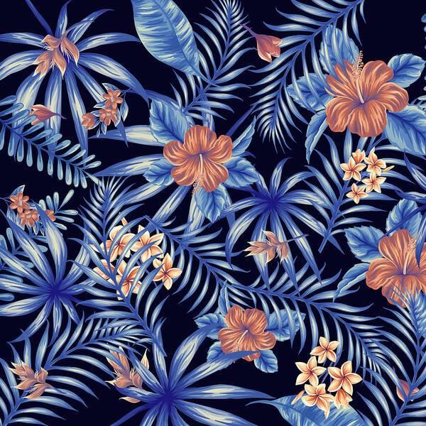 Tropical Poster featuring the digital art Tropical leaf pattern 4 by Stanley Wong