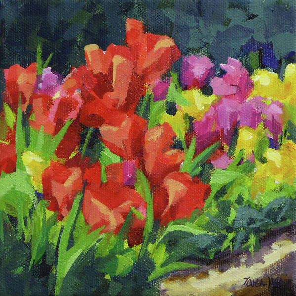 Tulips Poster featuring the painting Tulip Time by Karen Ilari