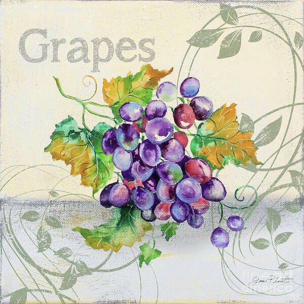 Grapes Poster featuring the painting Tutti Fruiti Grapes by Jean Plout