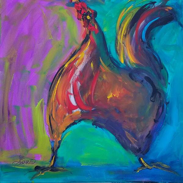 Chicken Poster featuring the painting Twinkle Toes by Terri Einer
