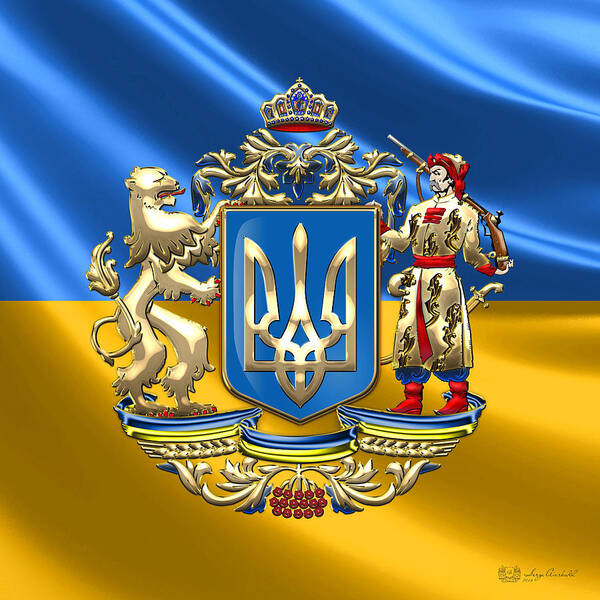 World Heraldry 3d By Serge Averbukh Poster featuring the photograph Ukraine - Greater Coat of Arms by Serge Averbukh