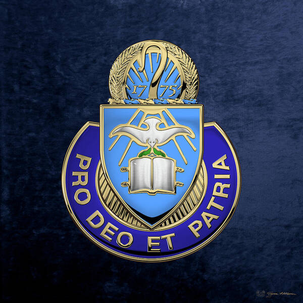 U S Army Chaplain Corps Regimental Insignia Over Blue Velvet