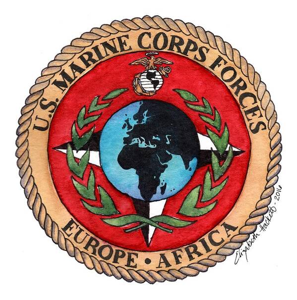 U.s. Poster featuring the painting U.S. Marine Corps Forces Europe - Africa by Betsy Hackett