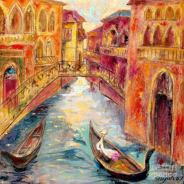 Landscape Poster featuring the painting Venice I by Shijun Munns