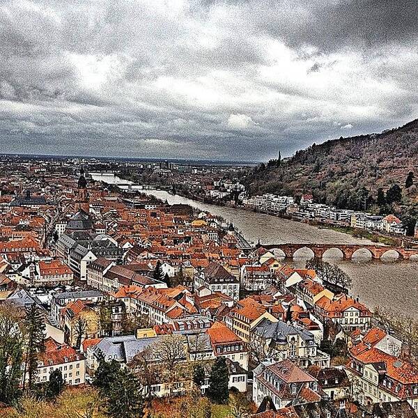 Europe Poster featuring the photograph View From The Castle... #heidelberg by Emily Hames