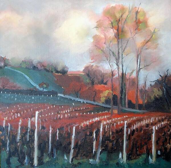  Poster featuring the painting Vineyard by Kim PARDON