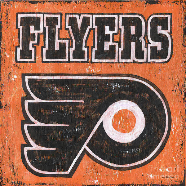 Philadelphia Poster featuring the painting Vintage Flyers Sign by Debbie DeWitt