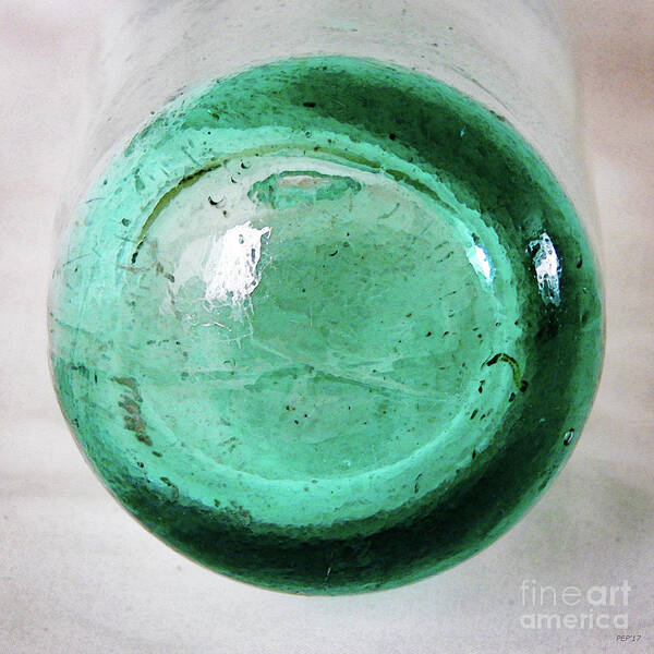 Old Bottles Poster featuring the glass art Vintage Glass Bottle Four by Phil Perkins