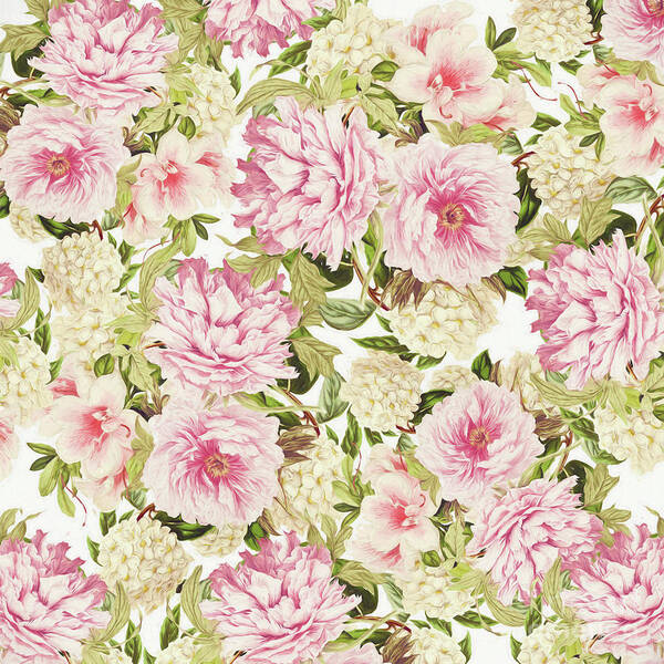 Watercolor Poster featuring the photograph Vintage Peonies And Hydrangeas by Sylvia Cook