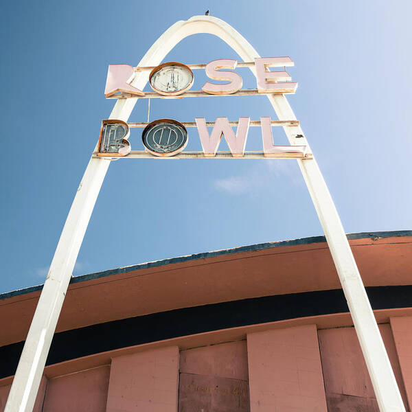 Tulsa Route 66 Poster featuring the photograph Vintage Rose Bowl Route 66 Tulsa - Square Format by Gregory Ballos