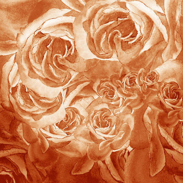 Rose Poster featuring the painting Vintage Rose Petals Abstract by Irina Sztukowski