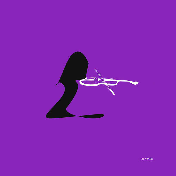 Violin Lessons Poster featuring the digital art Violin in Purple by David Bridburg