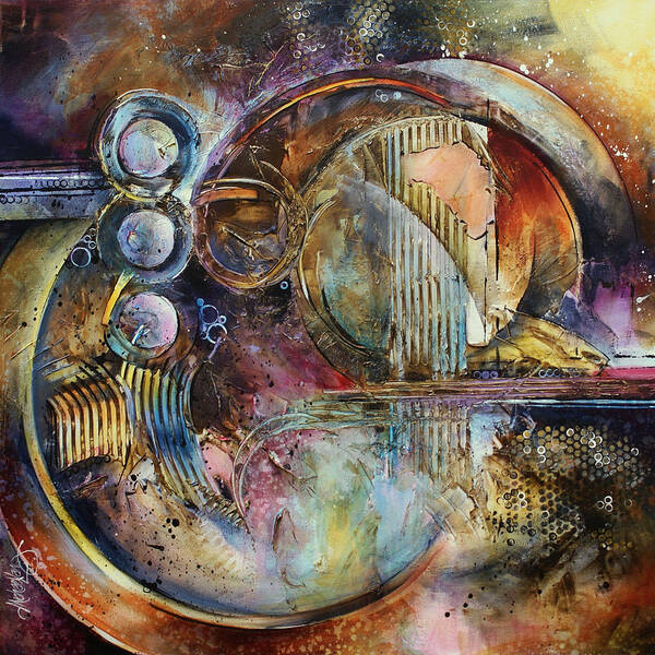 Abstract Poster featuring the painting 'Visions of Eight' by Michael Lang