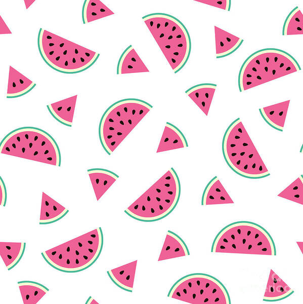 Abstract Poster featuring the drawing Watermelon pattern by Alina Krysko