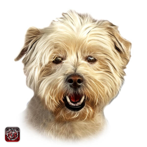 Westie Dog Poster featuring the mixed media West Highland Terrier Mix - 8674 - WB by James Ahn