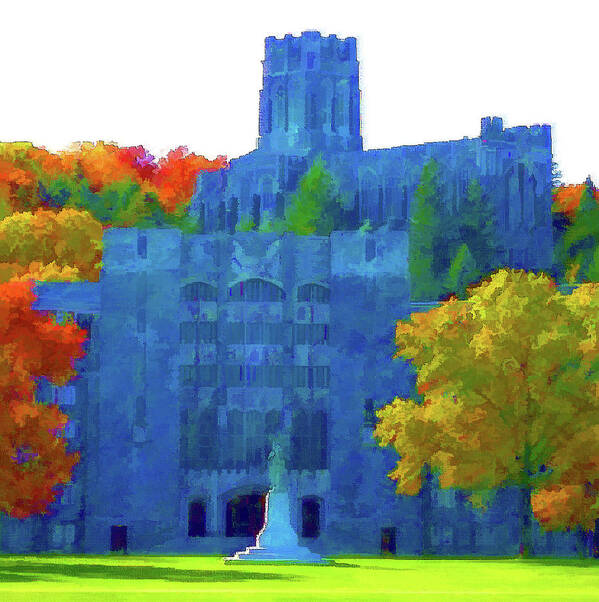West Point Poster featuring the mixed media West Point Academy by DJ Fessenden
