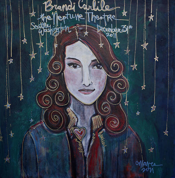 Brandi Carlile Poster featuring the painting When The Stars Fall for Brandi Carlile by Laurie Maves ART