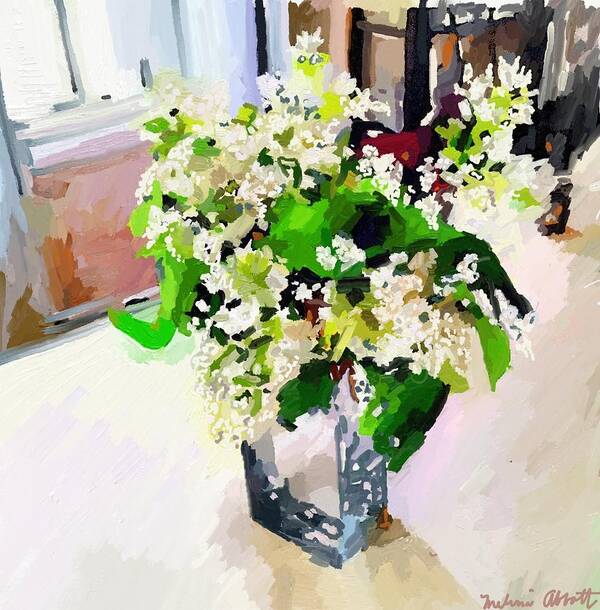 Flowers Poster featuring the painting White Lilacs by Melissa Abbott