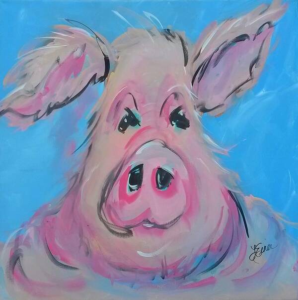 Pig Poster featuring the painting Wilber by Terri Einer