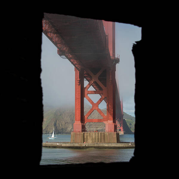 Golden Gate Bridge Poster featuring the photograph window to the Golden Gate Bridge by Stephen Holst