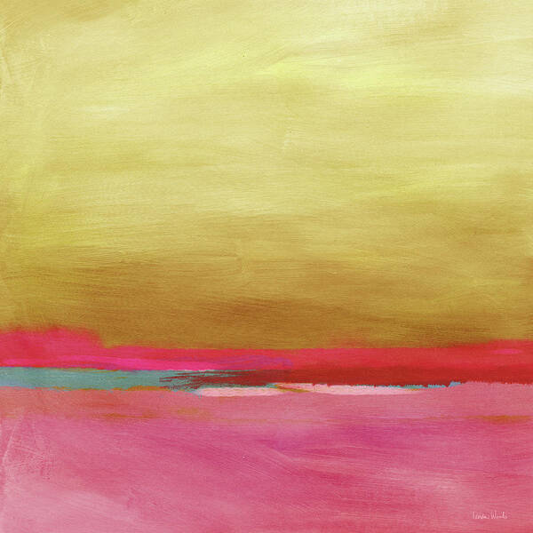 Abstract Poster featuring the mixed media Windswept Sunrise- Art by Linda Woods by Linda Woods