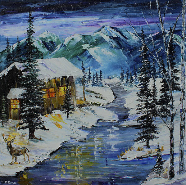 Winter Poster featuring the painting Winter Mountains by Kevin Brown