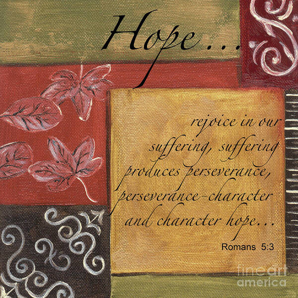 Hope Poster featuring the painting Words To Live By Hope by Debbie DeWitt